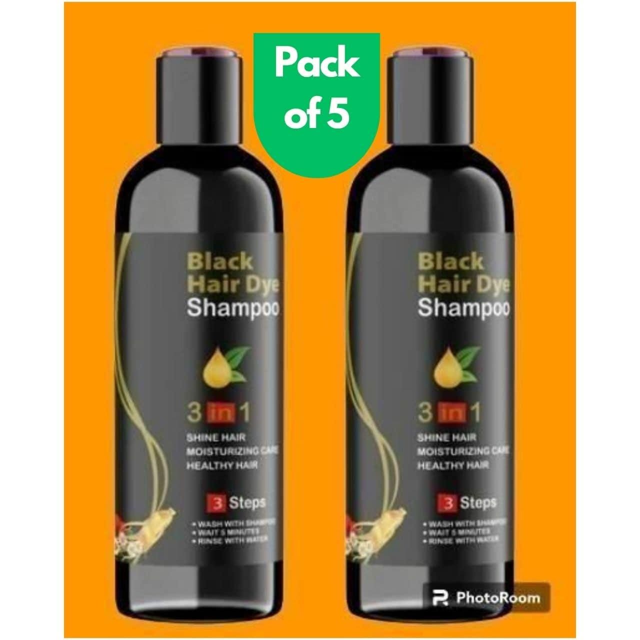 Unisex Instant Black Herbal Hair Dye Shampoo for Grey Hair Coverage Shampoo 3 in 1(800 gm) Pack of 5