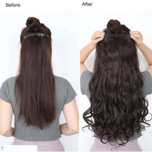 24"inch Clips Based Synthetic Hair Extension for women