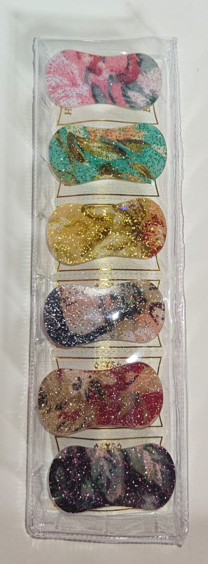 Glitter Print Designer Saree Pin Set